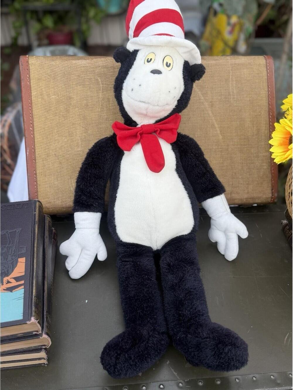 🎩🐱 VNT Manhattan Toy Dr. Seuss Cat in the Hat Plush Large 1997 Black White Red